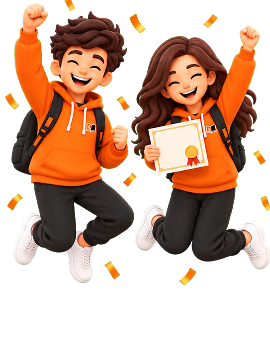 UNEXZA student mascots celebrating a scholarship