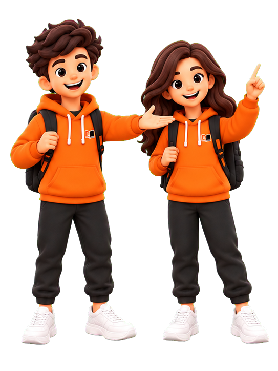 UNEXZA student mascots guiding the application journey